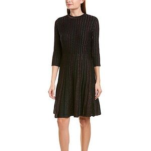 Nanette Lepore Metallic Stripe Sleeve Dress